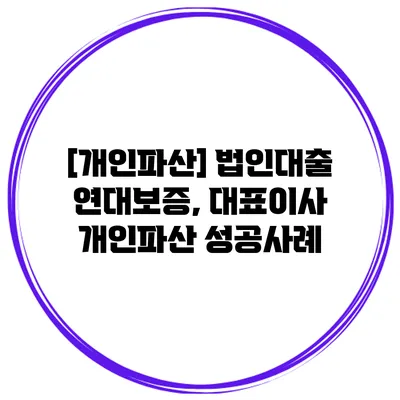 [개인파산] 법인대출 연대보증, 대표이사 개인파산 성공사례