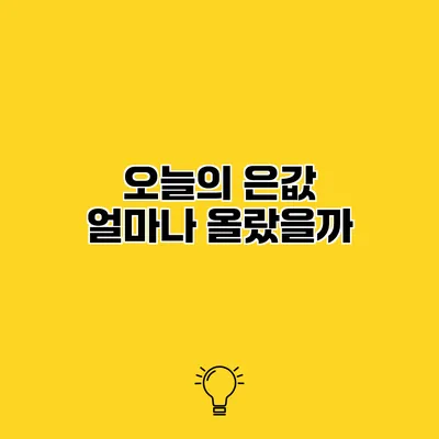 오늘의 은값 얼마나 올랐을까?