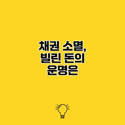 채권 소멸, 빌린 돈의 운명은?