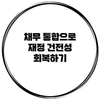 채무 통합으로 재정 건전성 회복하기